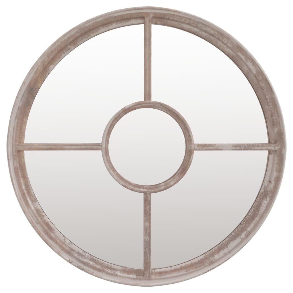 SPIEGEL Sandfarben 60x4 cm Eisen Rund für den - Creme, Metall (60/60/1cm) - furnicato
