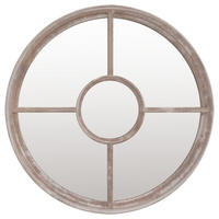 SPIEGEL Sandfarben 60x4 cm Eisen Rund für den - Creme, Metall (60/60/1cm) - furnicato