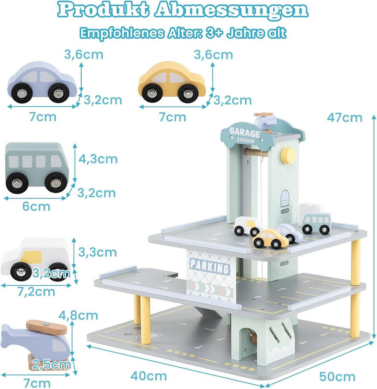 PARKHAUS 47cm Multicolor - Multicolor, Holz (40/47/50cm) - COSTWAY