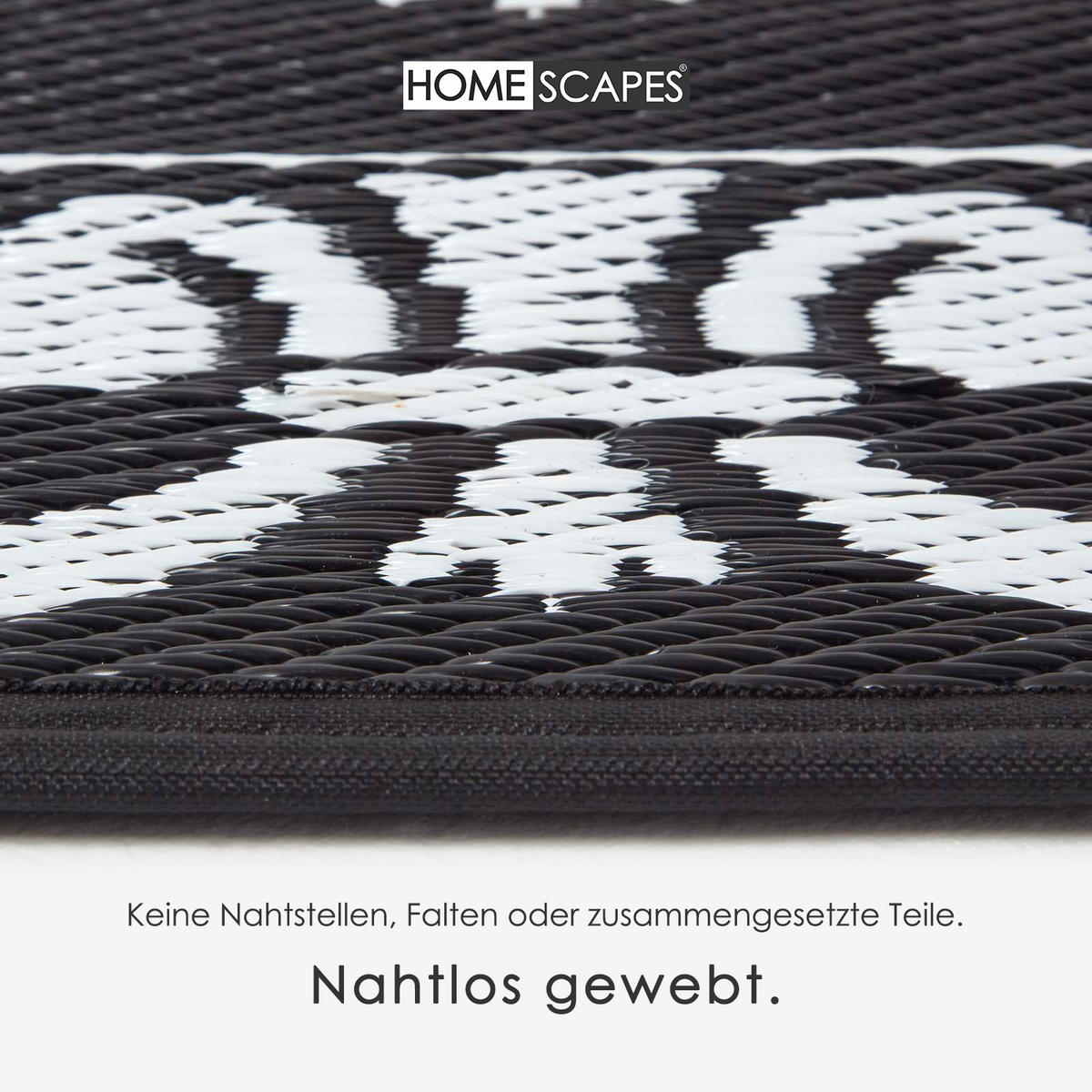 OUTDOORTEPPICH-LÄUFER mit Damast-Muster rund 72/198 cm - Multicolor, Kunststoff (73/198cm) - Homescapes