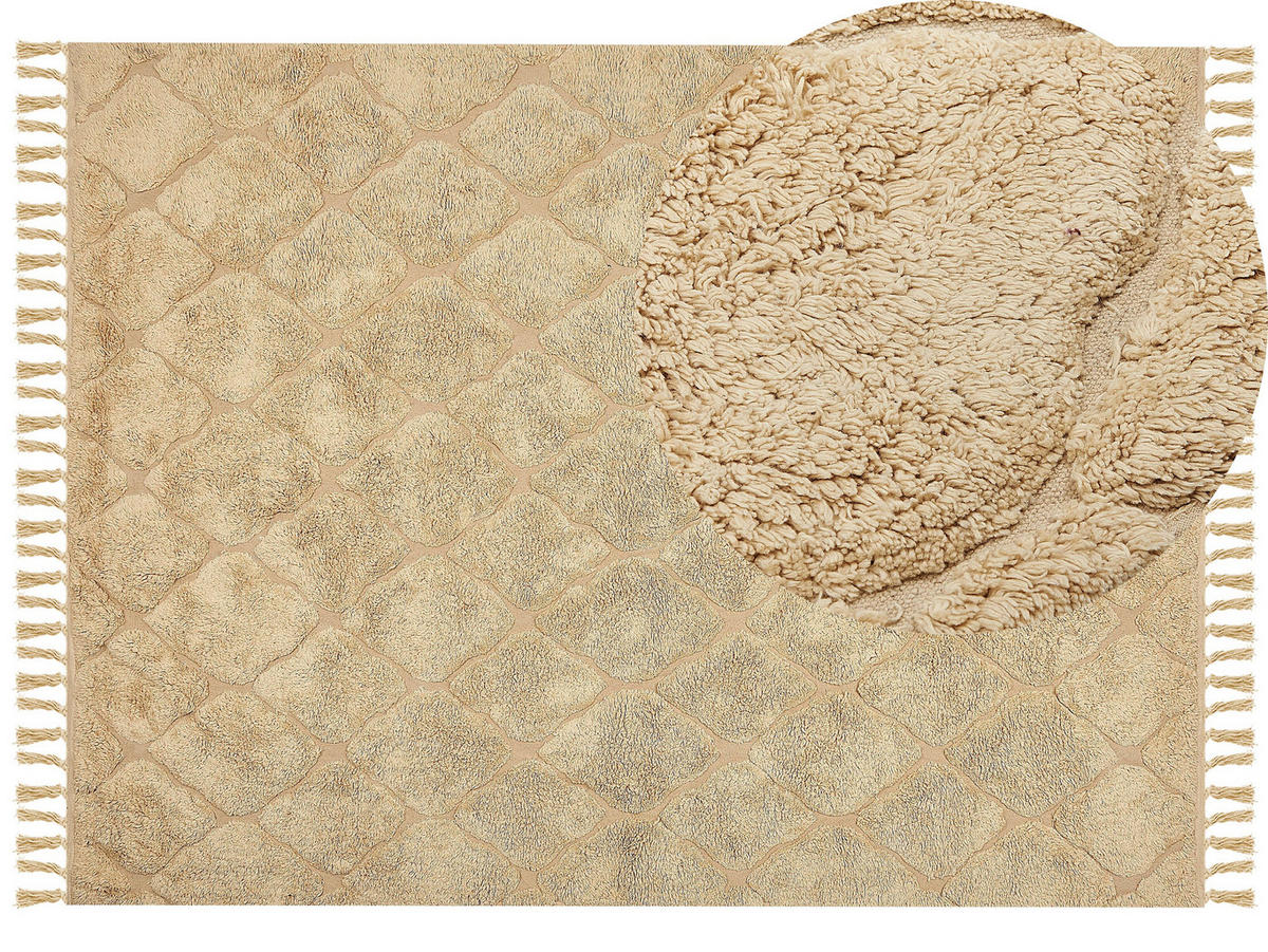 KURZFLOR-TEPPICH Sanliurfa 230/160 cm - Beige, Textil (160/230cm) - Beliani