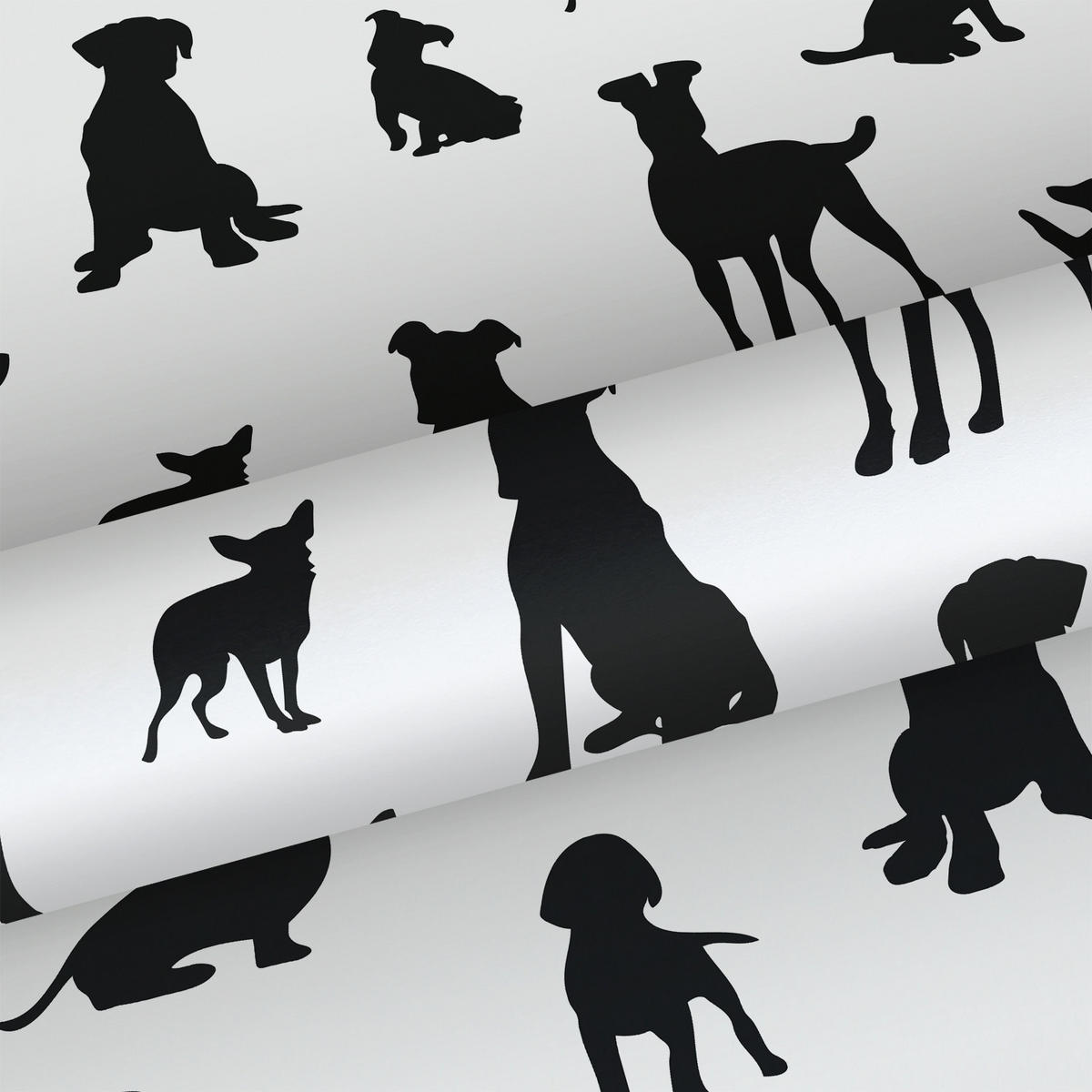 TAPETE Hunde 50 x 900 cm - Schwarz, Papier (50/0.1cm) - ESTAhome