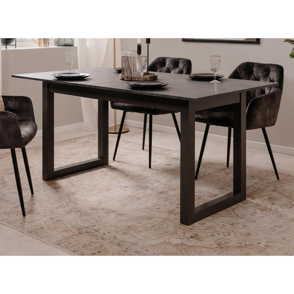 Thumbnail - Furn.Design Esstisch, Schiefer, Dunkelgrau, Holzwerkstoff, Metall, Nachbildung,Eiche, Uni, Holz Optik, 8-Sitzer, Rechtec...
