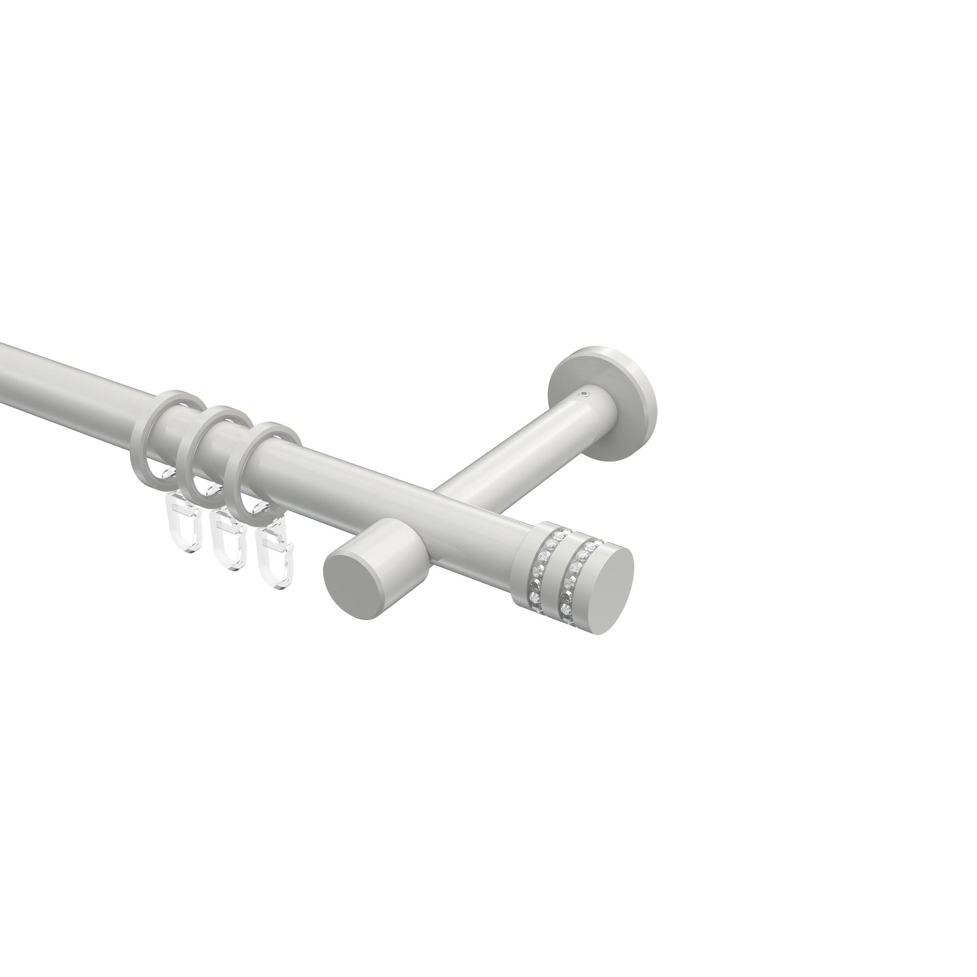 GARDINENSTANGEN-SET Prestige Estana 140 cm, 1-läufig, 20 mm Ø Weiß - Weiß, Metall (140cm) - INTERDECO