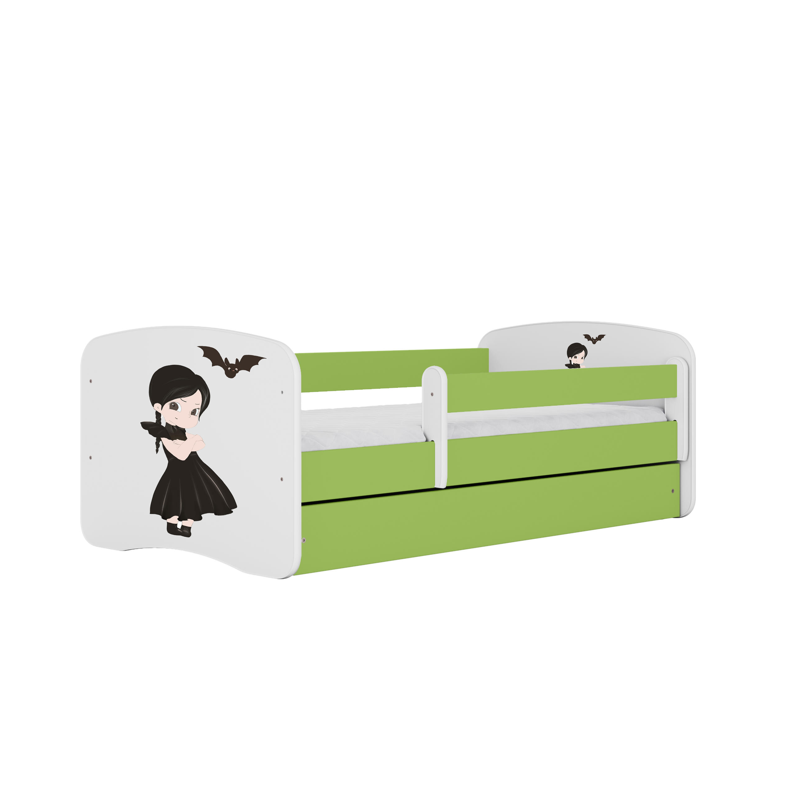 KINDERBETT Wednesday mit Schublade 140/70 80/61/144 - Grün, Holzwerkstoff (70/140cm) - RAUMHIRSCH FURNITURE