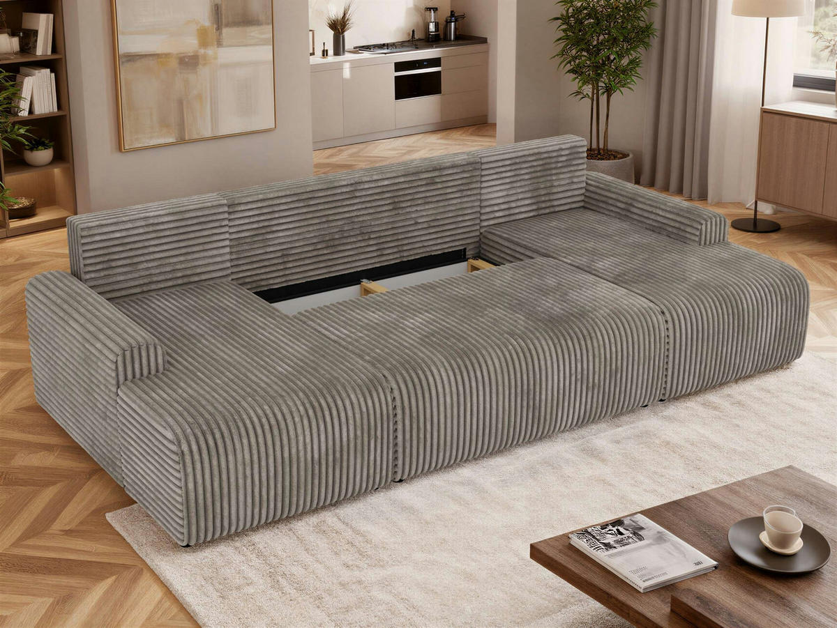 SEDACIA SÚPRAVA NESSARO U Svetlohnedá Manšester - svetlohnedá/čierna, textil/plast (312/92/151cm) - MKS