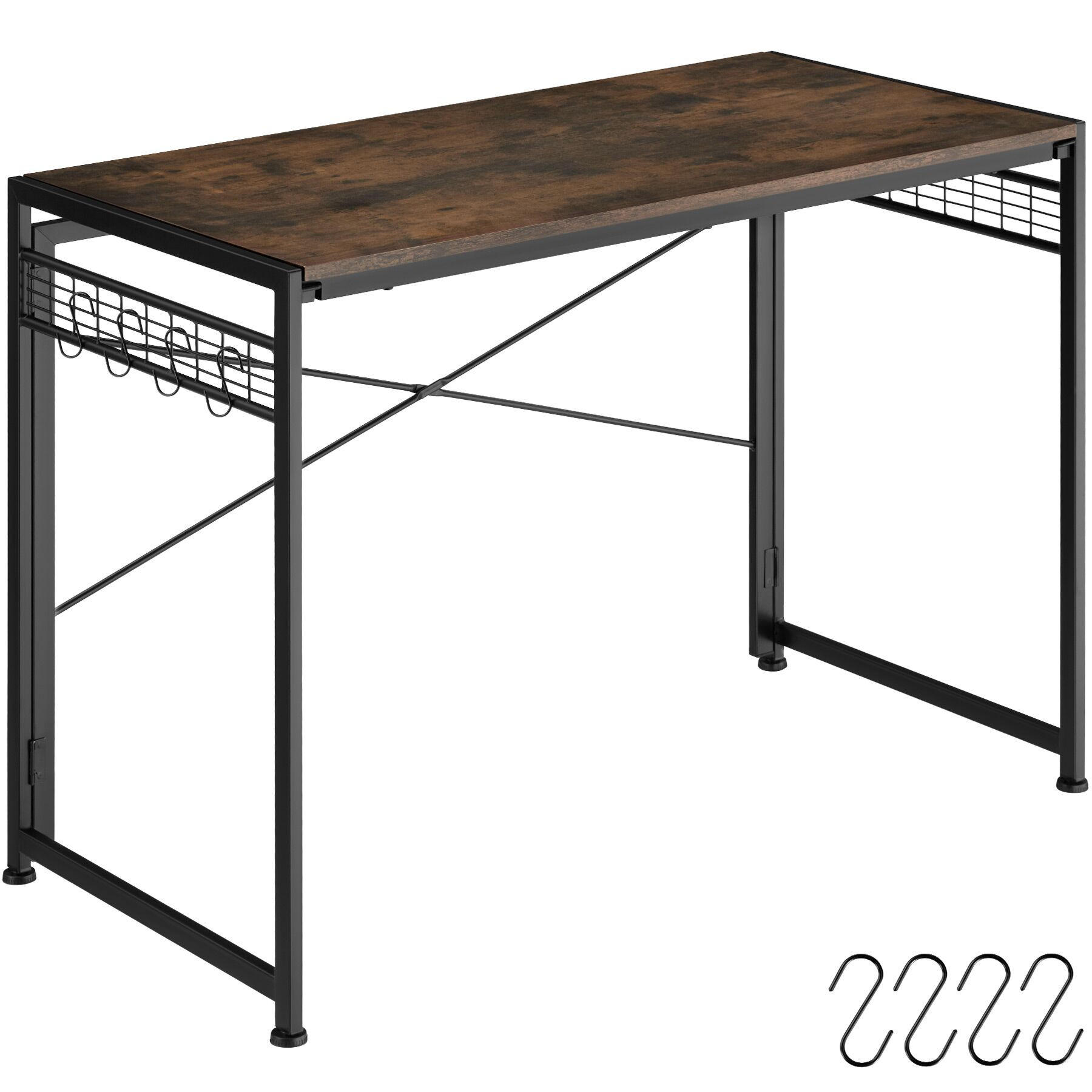 SCHREIBTISCH Paterson,102 x 51 x 77 cm,Industrial Holz dunkel, rustikal - Rostfarben, Holzwerkstoff (102/51/77cm) - tectake