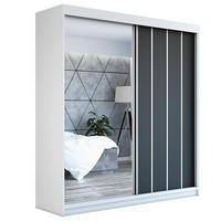 SCHWEBETÜRENSCHRANK 180 CM GLIDE Farbe: Weiß , schwarz - Schwarz/Weiß, Holzwerkstoff (180/215/59.5cm) - A&J MöbelLand