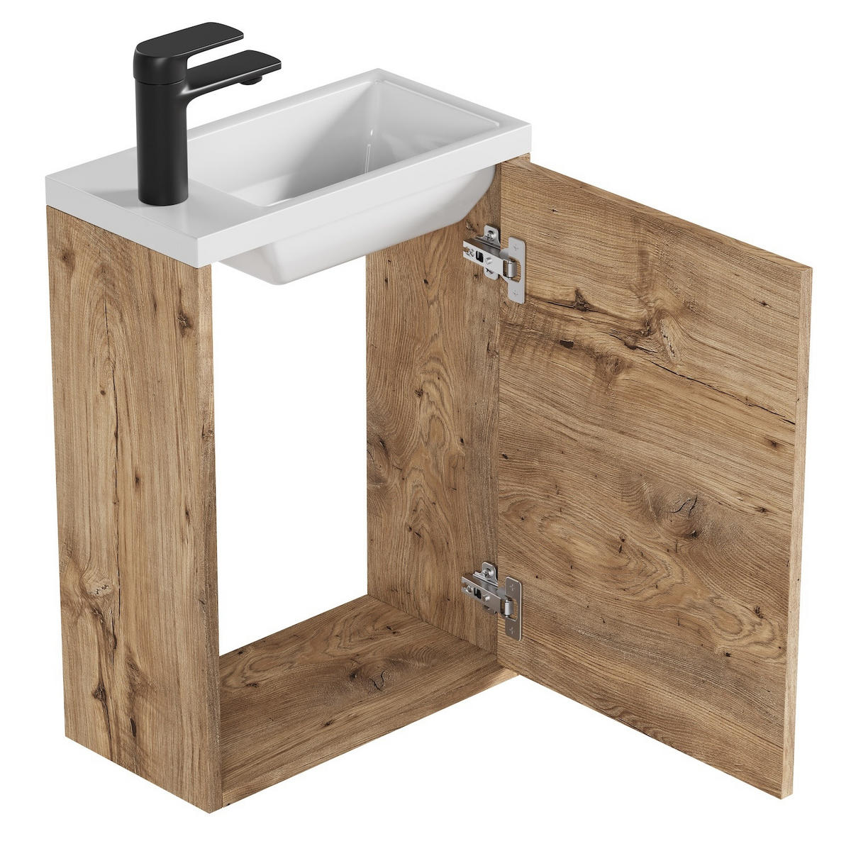 GÄSTE-WC-MÖBELSET Florence 2 Teile Kastanien Eiche - 40 x 22 x 50 cm - Kastanienfarben/Eichefarben, Holz (40/50/22cm) - Badplaats
