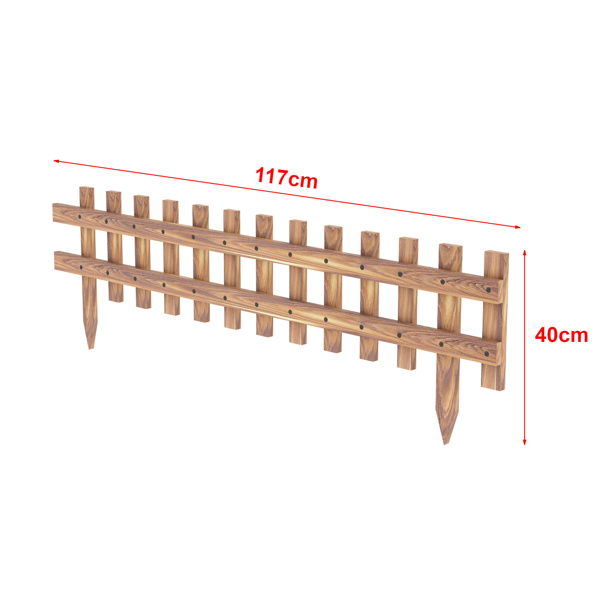 Thumbnail - [en.casa] Beeteinfassung-Set, Natur, Holz, 117x40x3.5 cm, Gartenzubehör, Hochbeete