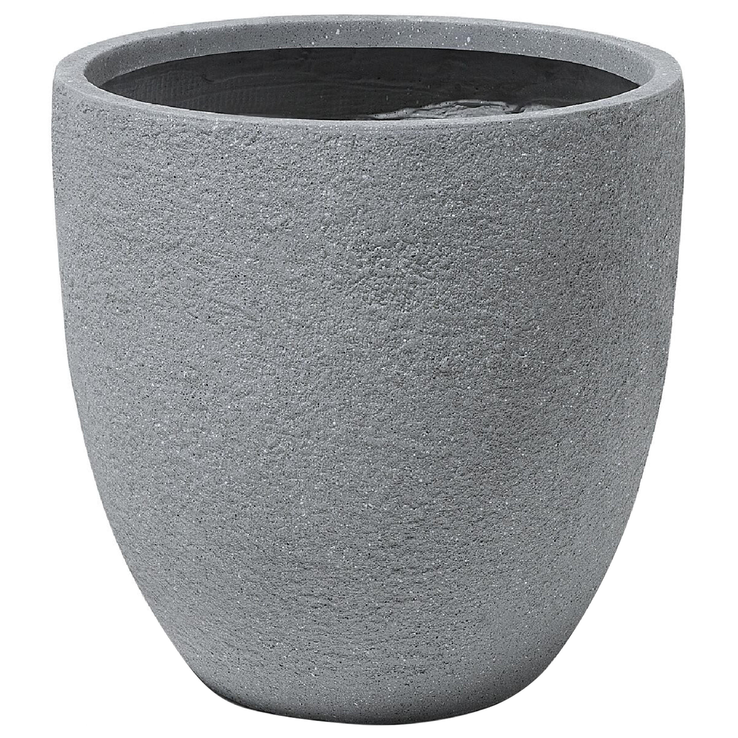 BLUMENTOPF hellgrau rund 46/46/46 cm Kannia - Hellgrau, Naturmaterialen (46cm) - Beliani