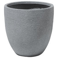 BLUMENTOPF hellgrau rund 46/46/46 cm Kannia - Hellgrau, Naturmaterialen (46cm) - Beliani