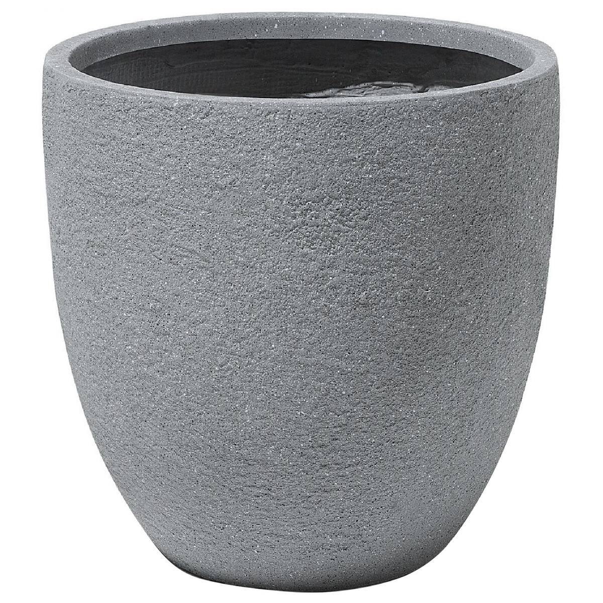 BLUMENTOPF hellgrau rund 46/46/46 cm Kannia - Hellgrau, Naturmaterialen (46cm) - Beliani