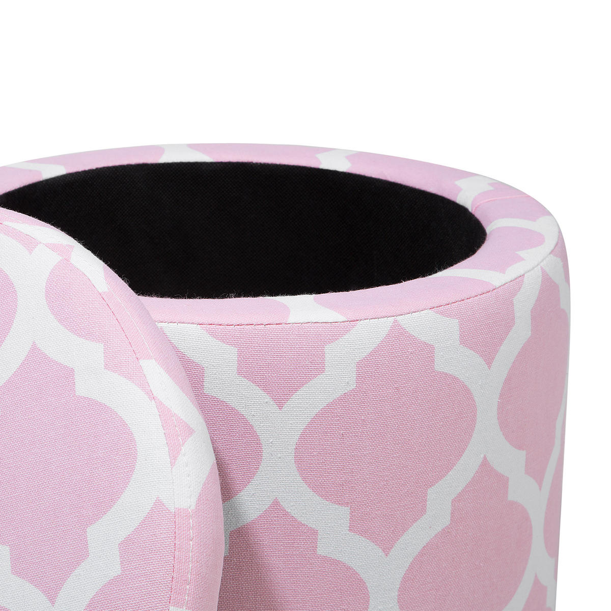 HOCKER Tunica 35/35/30 cm - Pink, Naturmaterialen/Textil (35/30/35cm) - Beliani