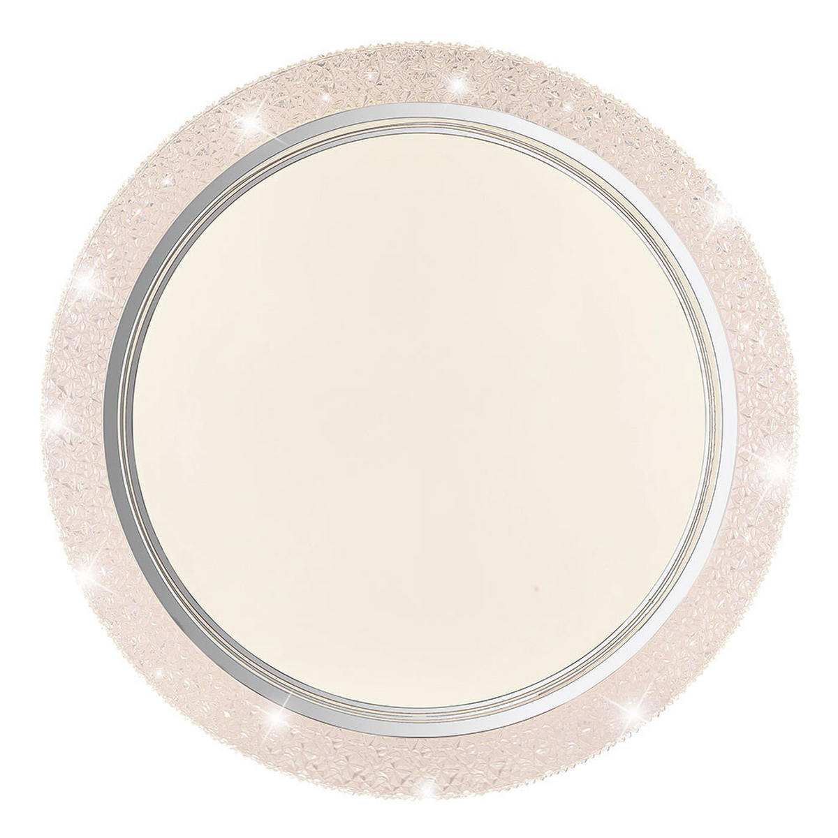 LED DECKENLEUCHTE Metall Silber Kristalloptik - Silberfarben, Metall (40/40/8cm) - Globo Lighting