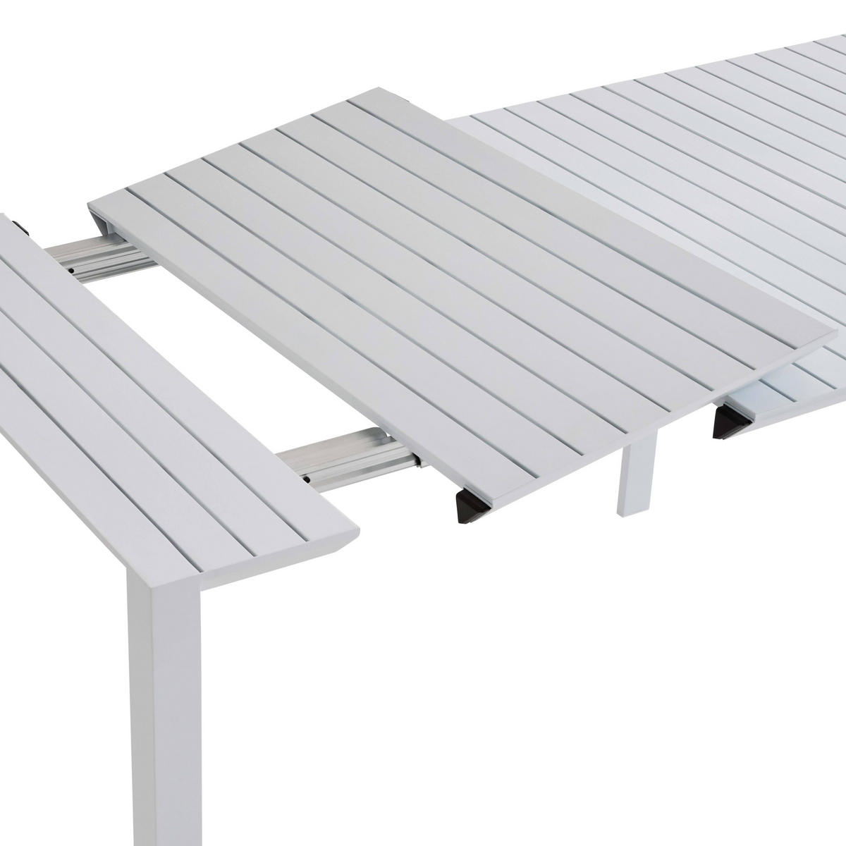 GARTENTISCH ausziehbar 52/260 cm, Weiß - Weiß, Metall (52/100/74cm) - Oviala