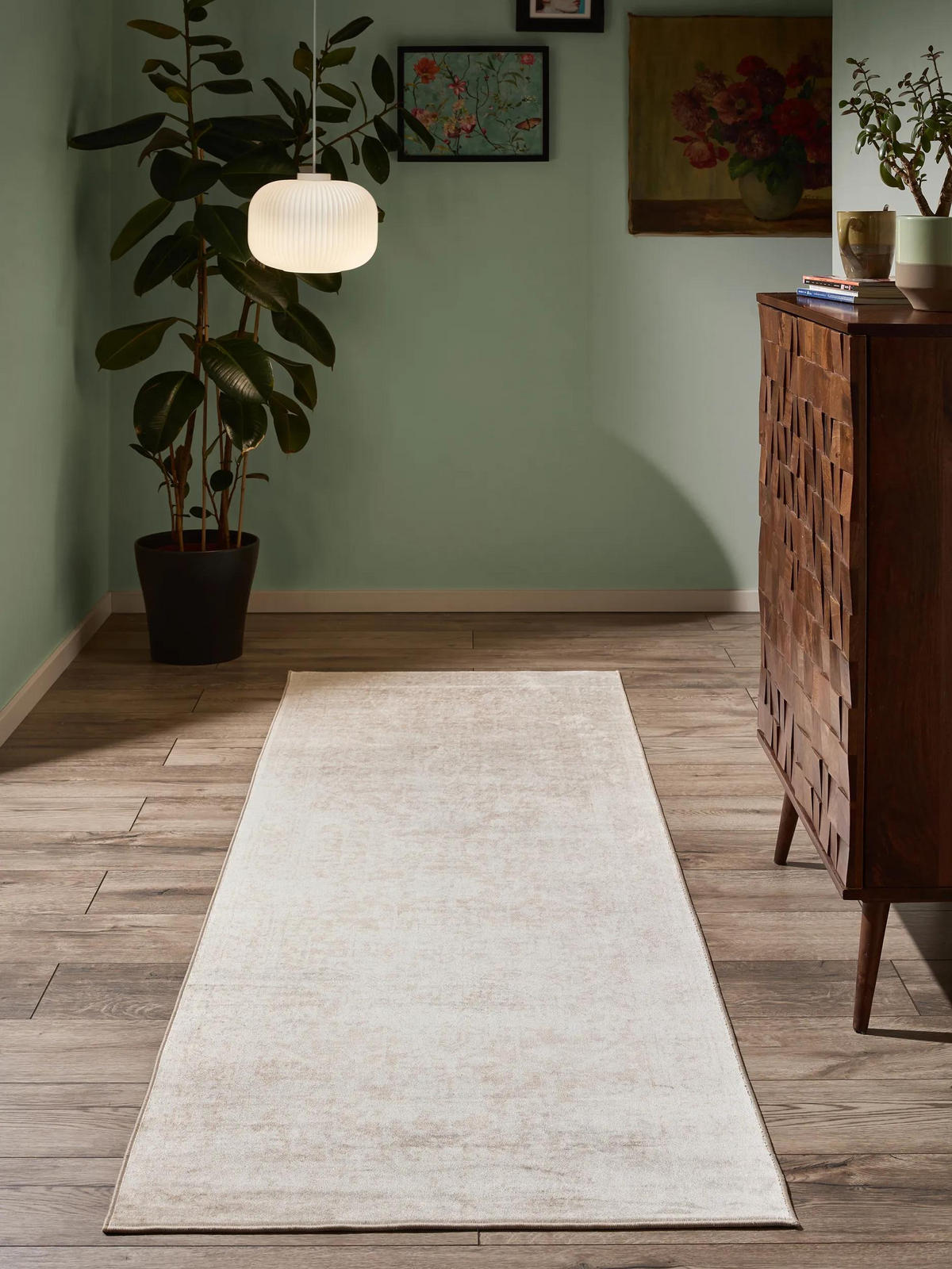 VINTAGE-LÄUFER Miray waschbar 80/240 cm - Beige, Kunststoff (80/240cm) - benuta Nest