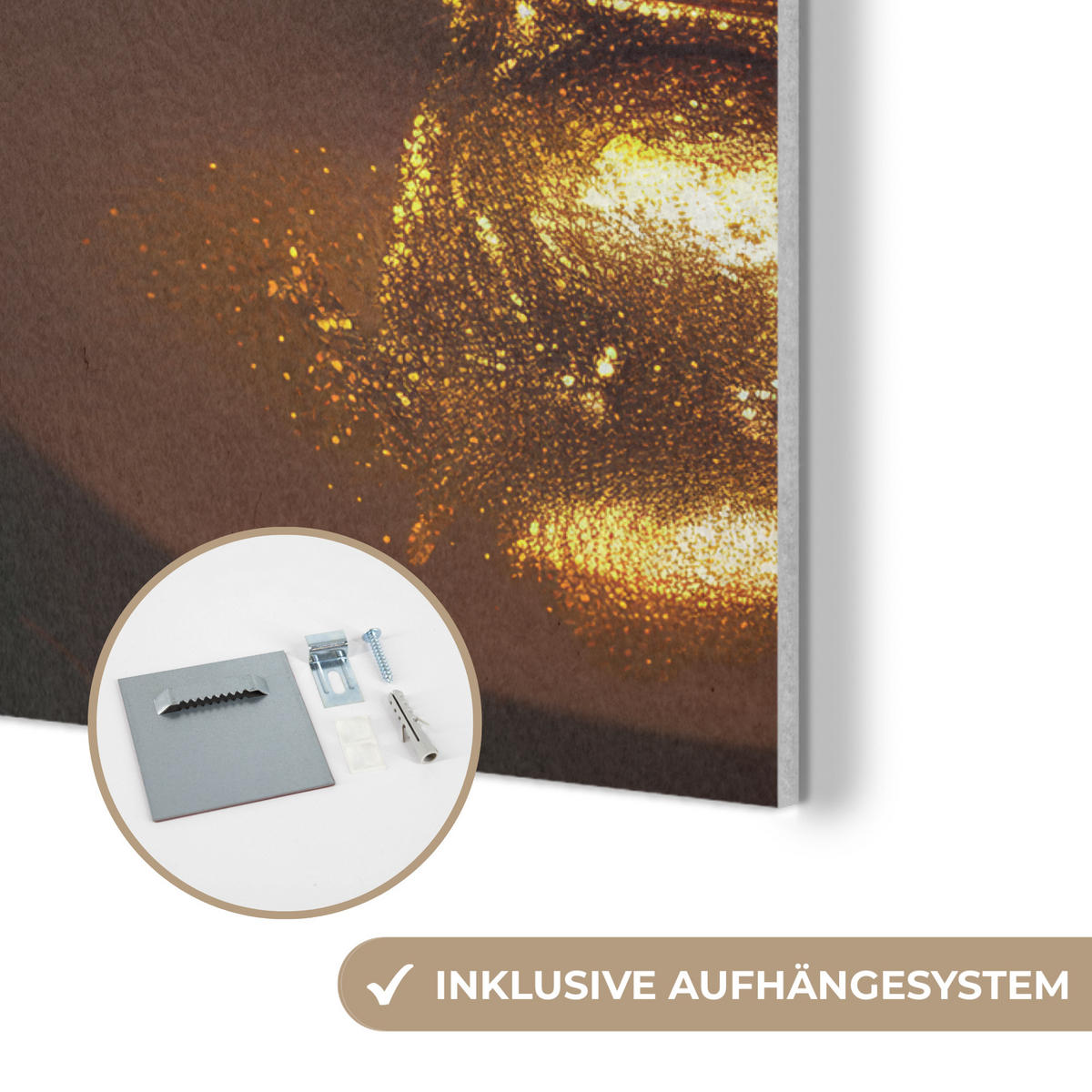 AKUSTIKPANEEL Frau - Gold - Luxus - Porträt 60x80 cm - Goldfarben, Textil (60/0.9/80cm) - MuchoWow