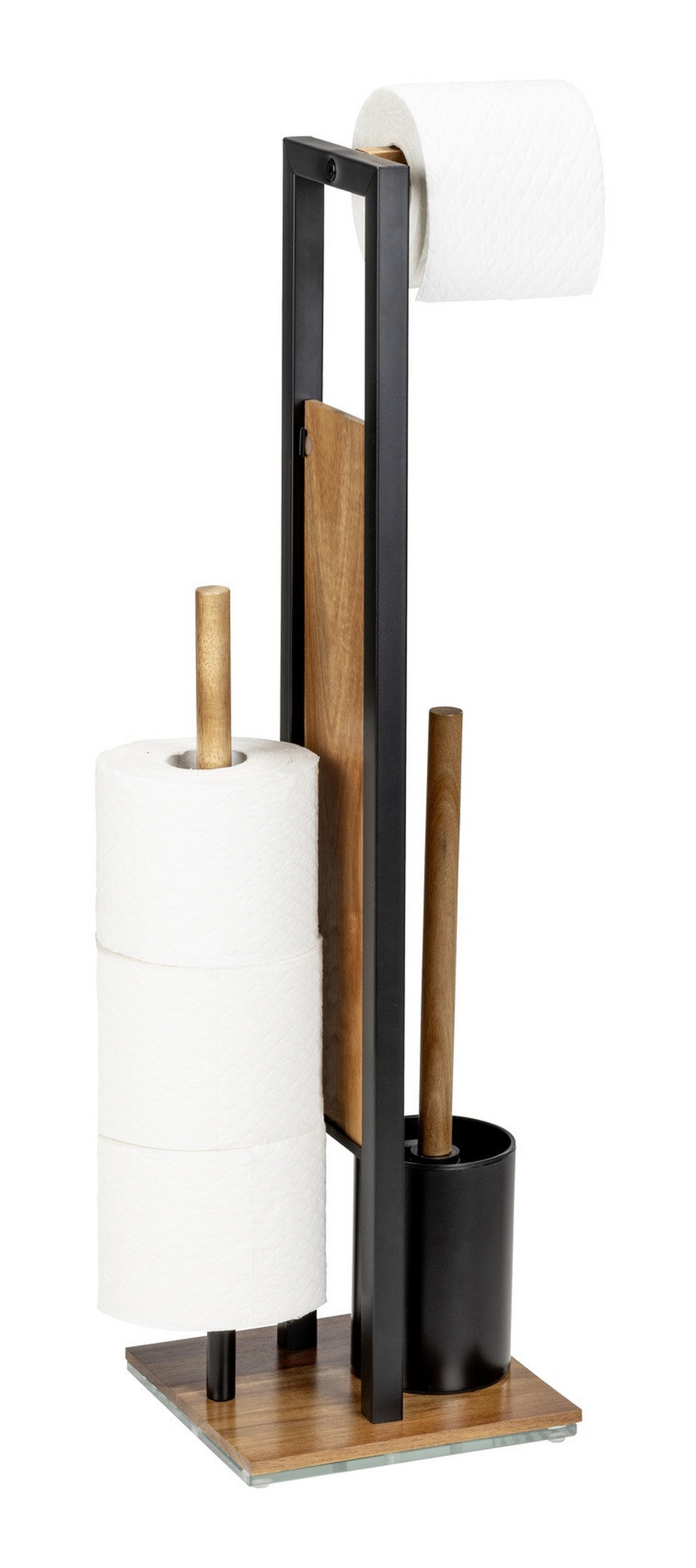 TOILETTENPAPIER- und Bürstenhalter Rivalta 18/23/70 cm - Braun, Metall (23/70/18cm) - Wenko