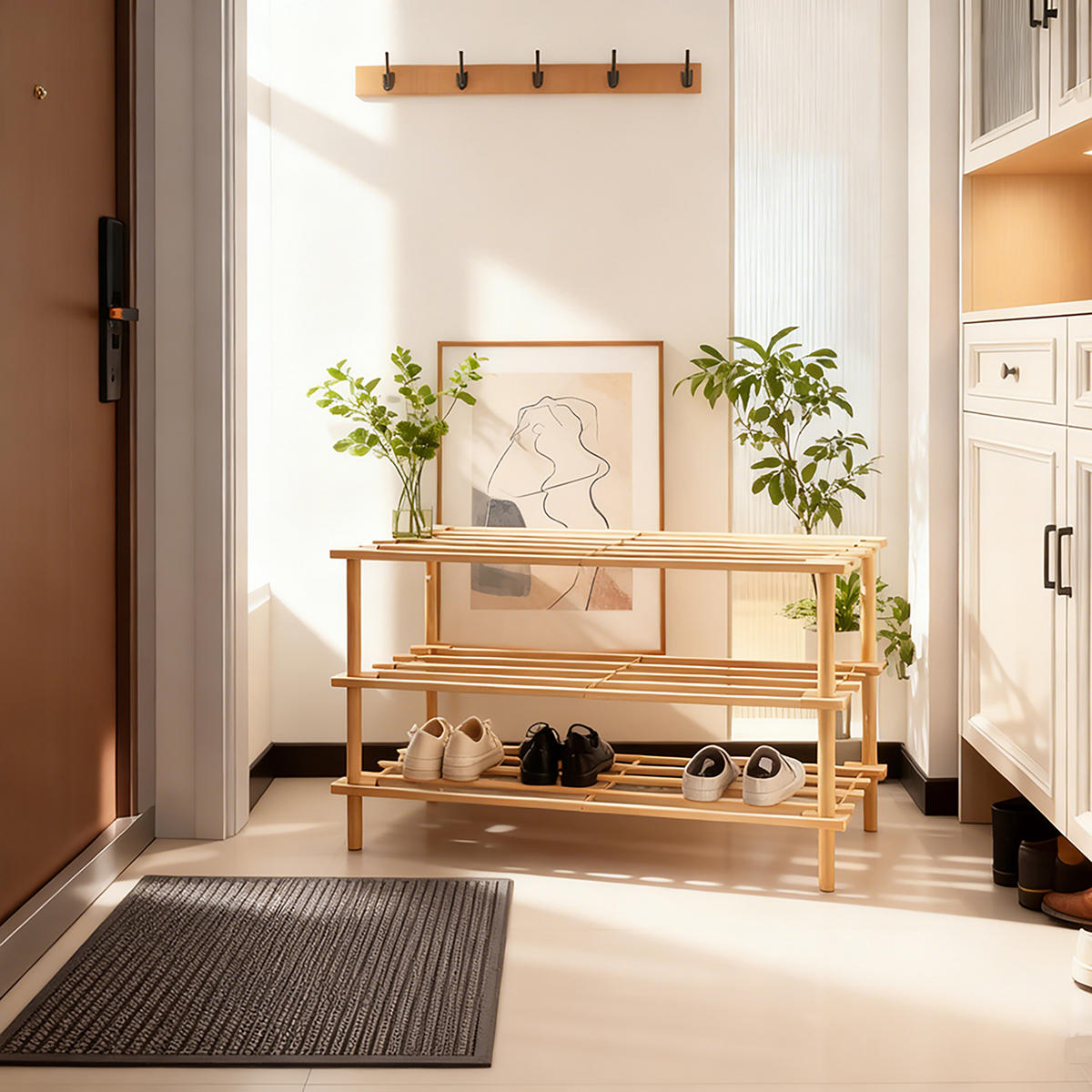 REGÁL - světle hnědá, dřevo (74/48/26cm) - Relaxdays