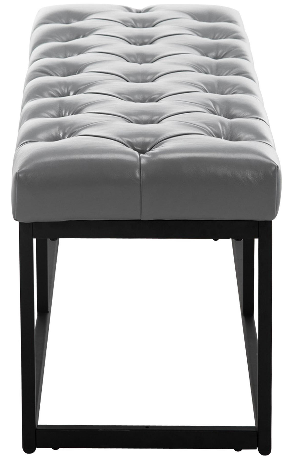 SITZBANK 100/38 cm Kunstleder grau - Schwarz/Grau, Textil/Metall (100/46/38cm) - CLP