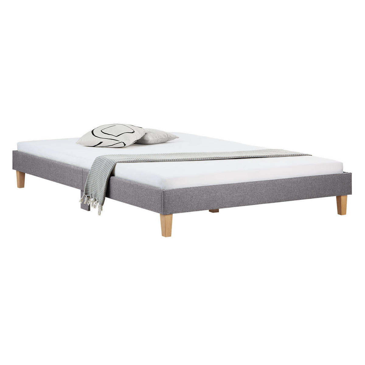 POLSTERBETT mit Lattenrost 160/200 cm in Grau - Grau, Textil (160/200cm) - Homestyle4u