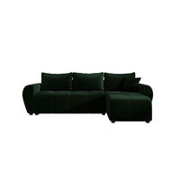 ECKSOFA MOLISA L Itaka 10 Rechts mit Schlaffunktion - Dunkelgrün, Textil (245/145cm) - Bedante