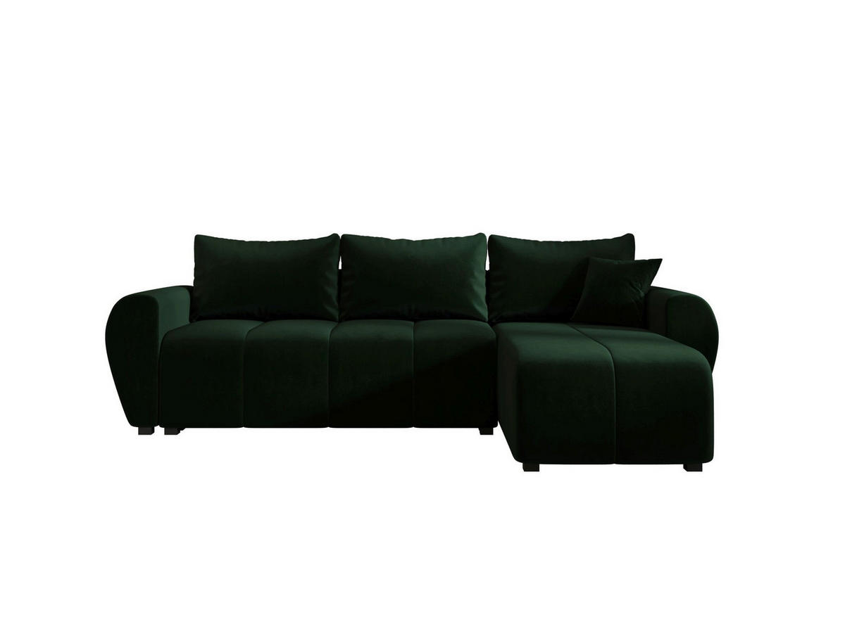 ECKSOFA MOLISA L Itaka 10 Rechts mit Schlaffunktion - Dunkelgrün, Textil (245/145cm) - Bedante