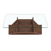 COUCHTISCH DE-37392 mit Glasplatte und mehrstufigem Stauraum Walnuss - Walnussfarben, Holzwerkstoff (103/63/33.5cm) - ComfortXL