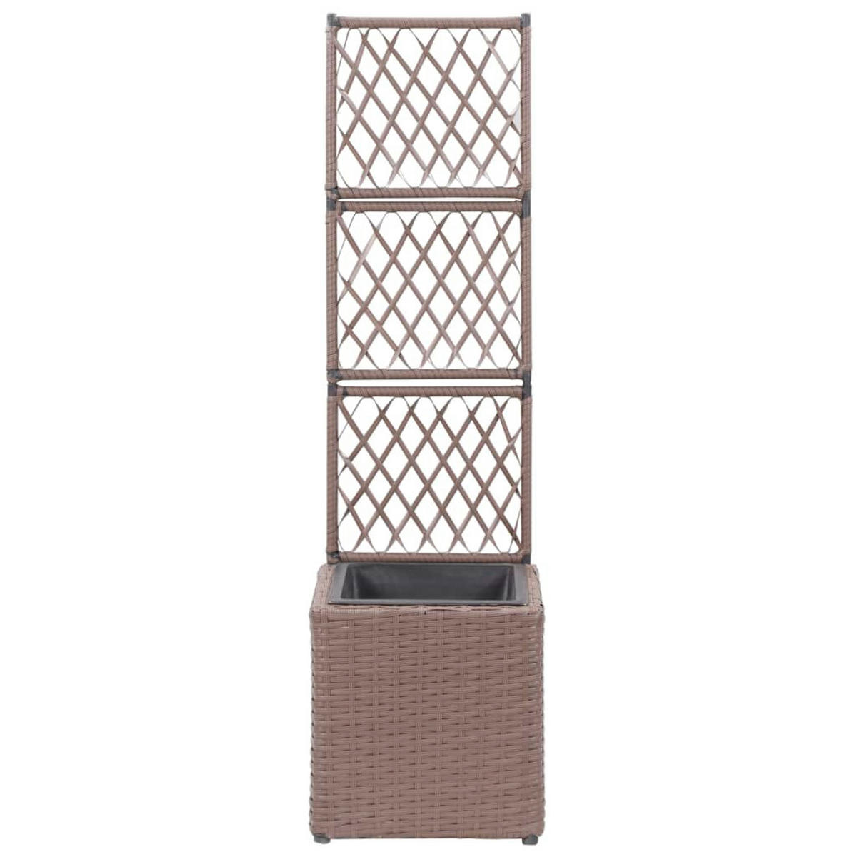 RANKKASTEN Pflanzgefäß ELOT aus Rattan Braun | 1 Topf | 30x30x107cm - Braun, Kunststoff (30/107/30cm) - DELUKE