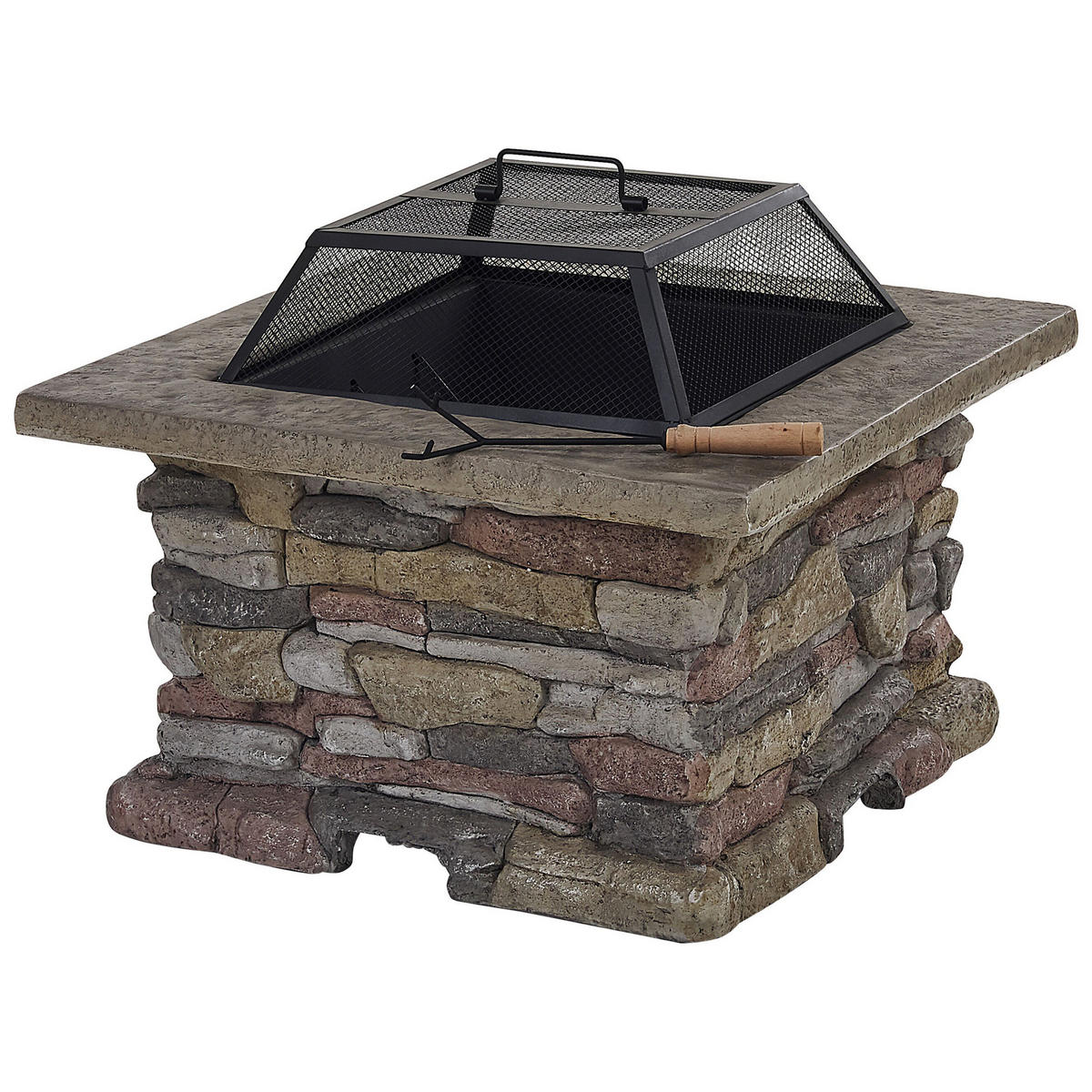 FEUERSTELLE hellgrau Leichtbeton rechteckig Kelud - Grau, Stein (72/47/73cm)