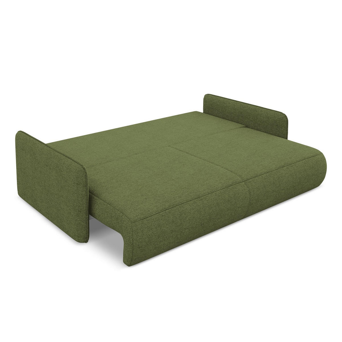 3-SITZER SOFA mit Schlaffunktion Chenille Stoff Grün - Dunkelgrün/Schwarz, Kunststoff/Textil (216/86/105cm) - LaMiaSofa