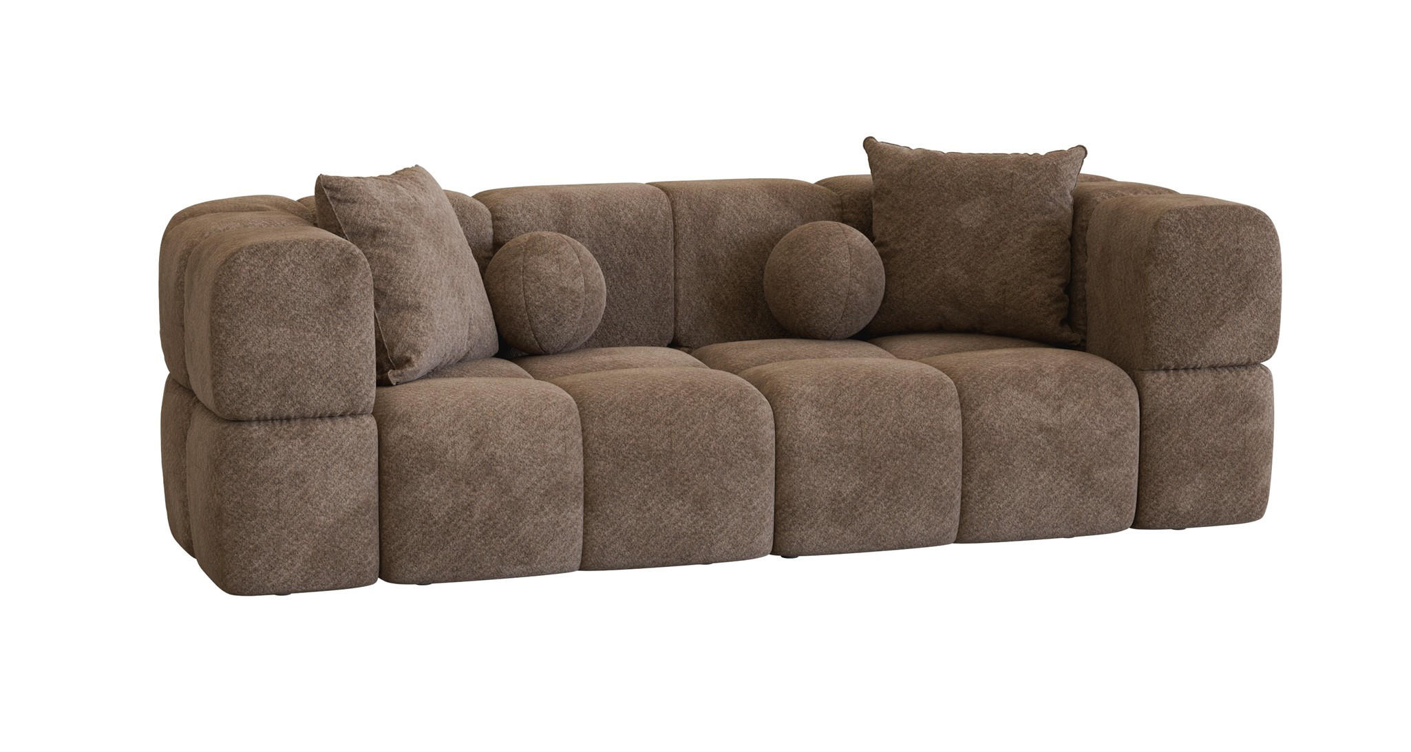 SOFA 3-sitzer Vega - Braun, Holzwerkstoff/Textil (250/77/103cm) - Fun Möbel