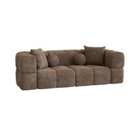 SOFA 3-sitzer Vega - Braun, Holzwerkstoff/Textil (250/77/103cm) - Fun Möbel