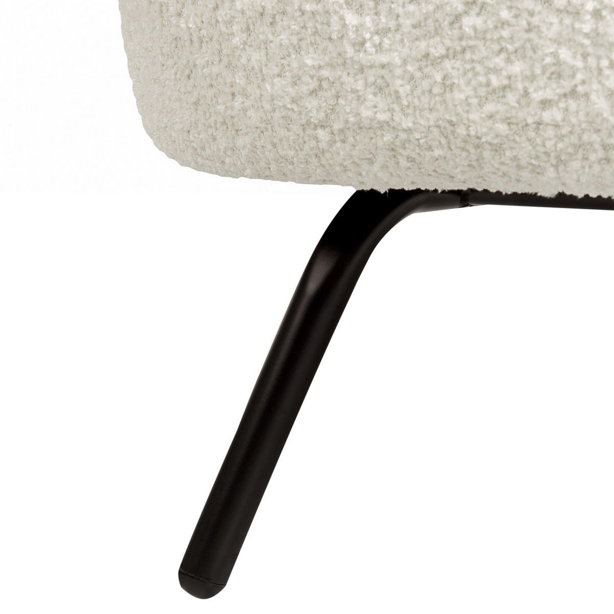 SESSEL Bouclé Cremeweiß Makela - Schwarz/Weiß, Textil (75/72/74cm) - Beliani
