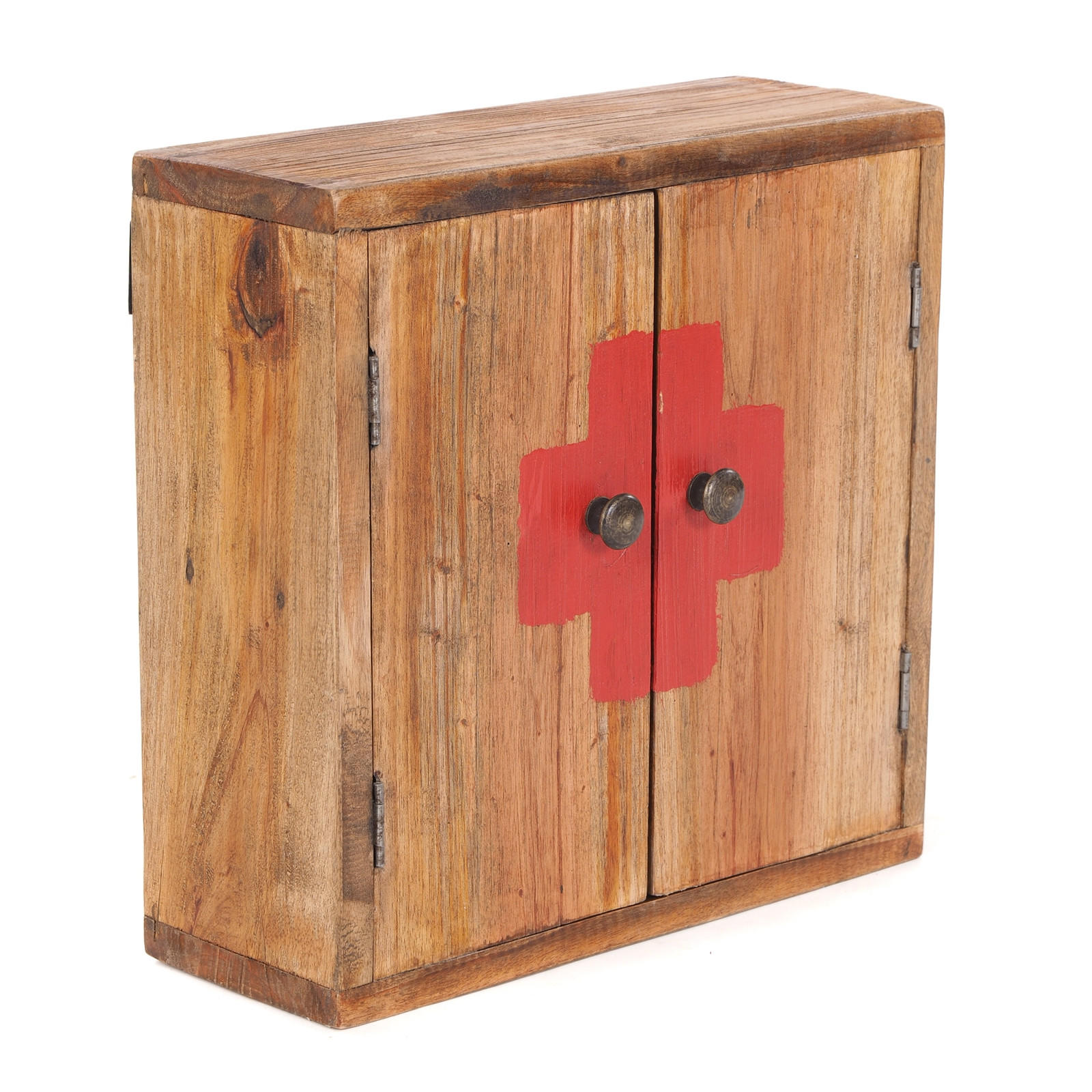 MEDIZINSCHRANK MEDIC 35 Mahagoni Massivholz 01 natur-vintage - Naturfarben, Holz (35/35/13cm) - DESIGN DELIGHTS