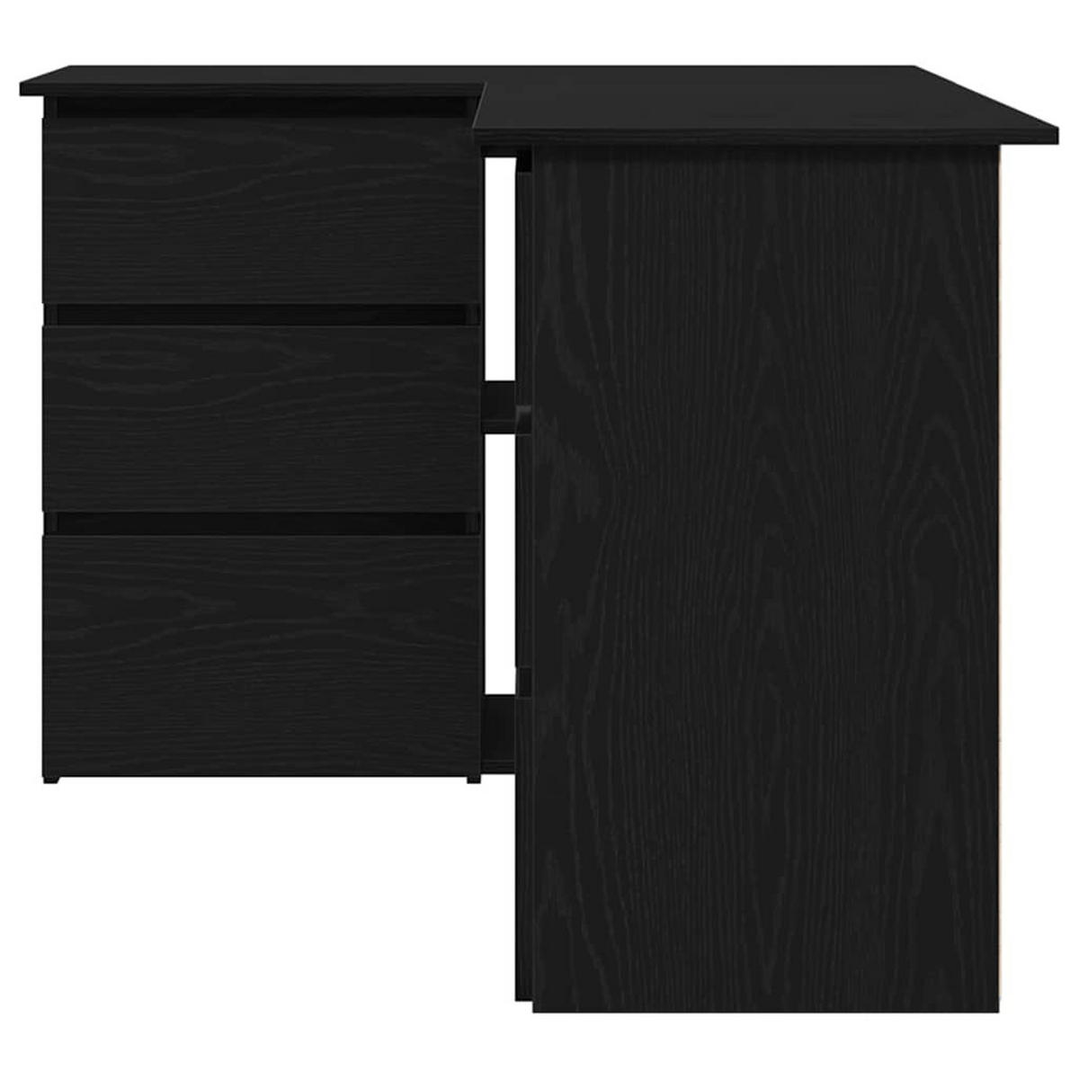 SCHREIBTISCH Mit Regal Schwarz Eichen-Optik 145/100/76 Cm - Schwarz, Holzwerkstoff (145/100/76cm) - vidaXL
