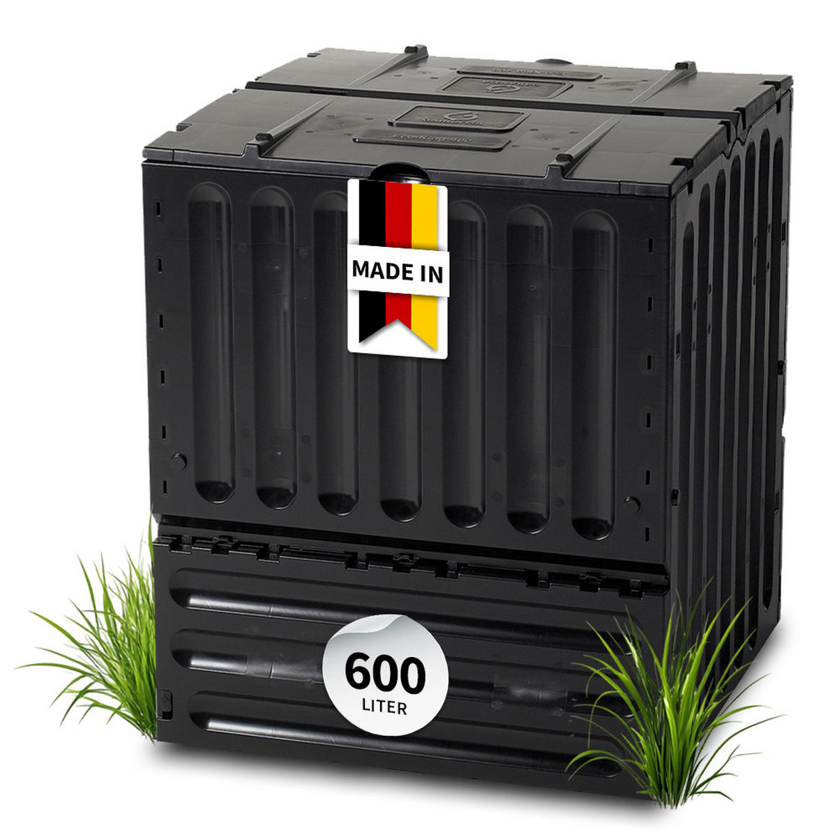 KOMPOSTER 600 L, schwarz schwarz - Schwarz, Kunststoff (80/95/80cm) - GARANTIA
