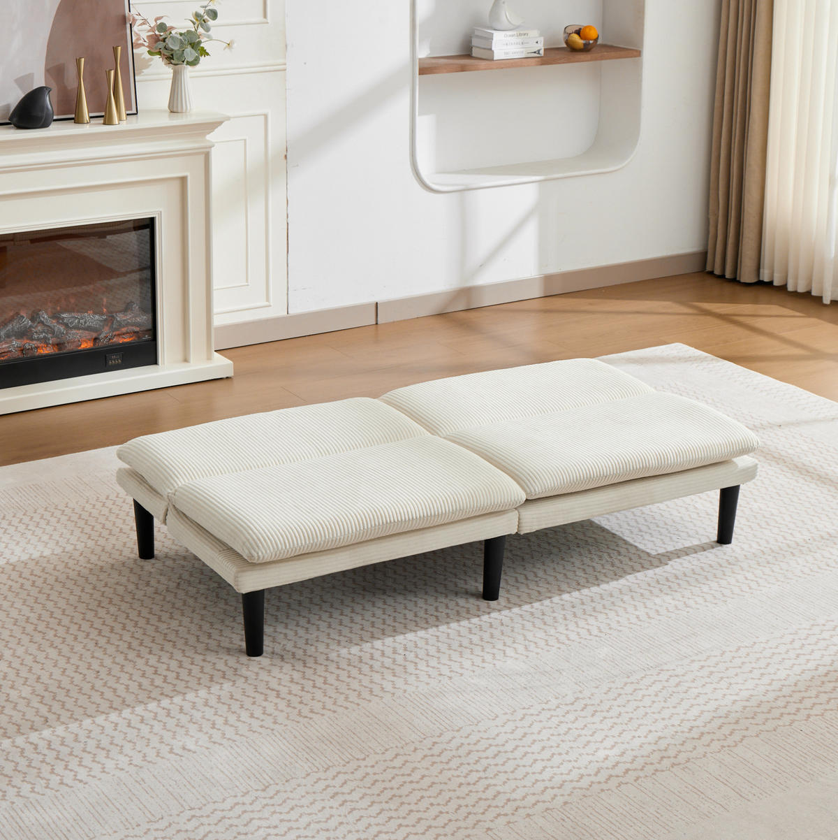 SOFA 2-Sitzer mit verstellbarer Rückenlehne Beige - Beige, Holzwerkstoff (168/67/86cm) - Meubliv