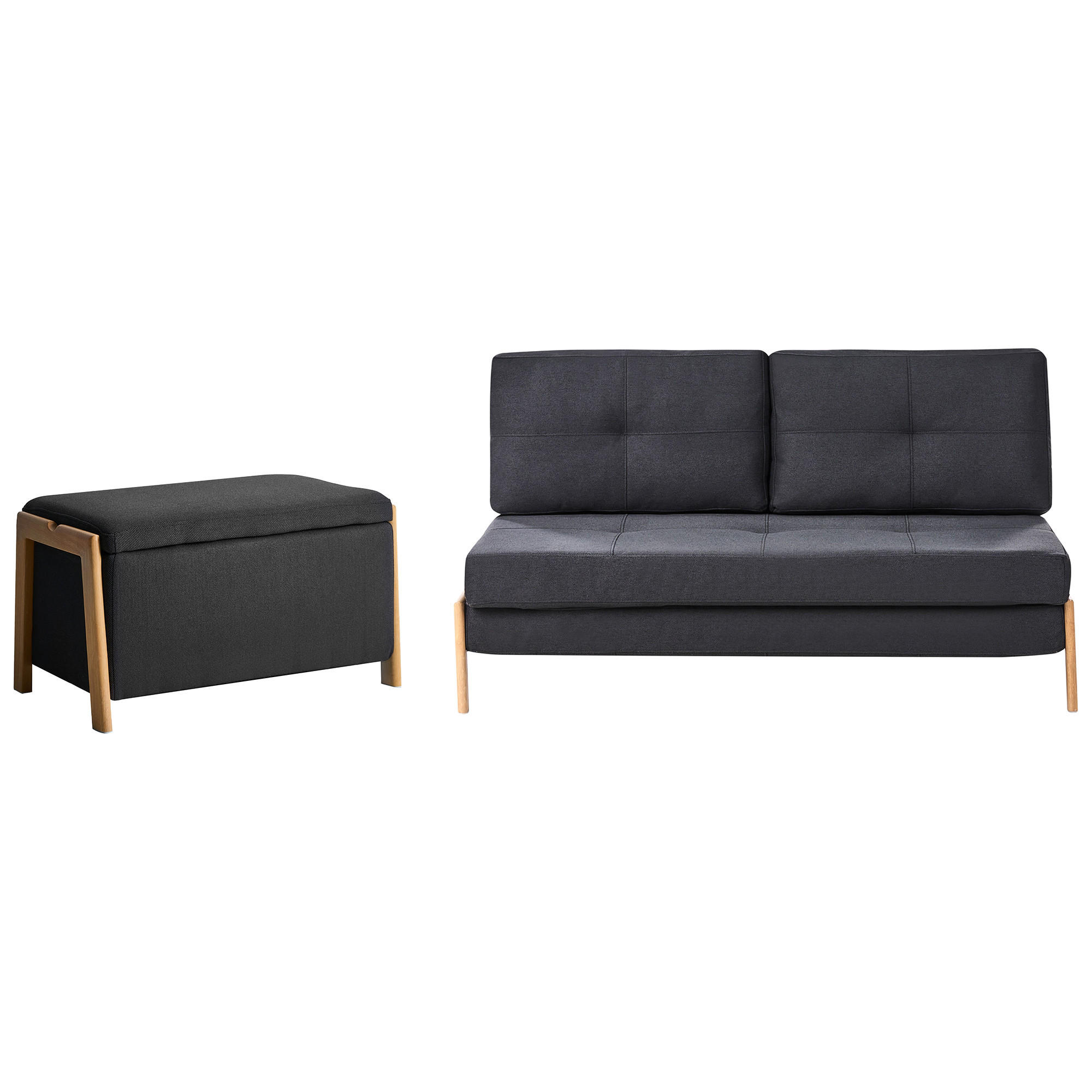 Beliani Sofa-Set Schwarz, Braun 152x92x76 cm