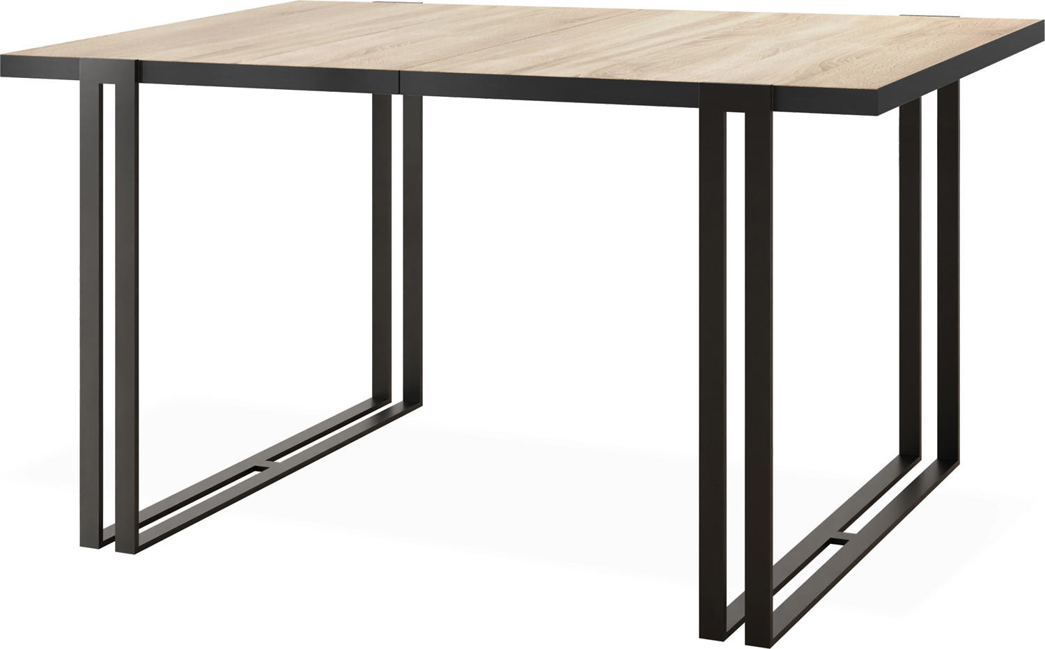 ESSTISCH Marina rechteckig ausziehbar, Sonoma Eiche 140-240/80/76 cm - Schwarz/Sonoma Eiche, Holzwerkstoff/Metall (140/80/76cm) - WFL GROUP