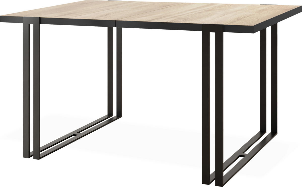 ESSTISCH Marina rechteckig ausziehbar, Sonoma Eiche 140-240/80/76 cm - Schwarz/Sonoma Eiche, Holzwerkstoff/Metall (140/80/76cm) - WFL GROUP