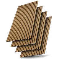 WANDPANEELE Akustik 120x60 cm Eiche Natur Dunkel (4er-Set) - Braun, Holz (60/120/1.8cm) - Juskys