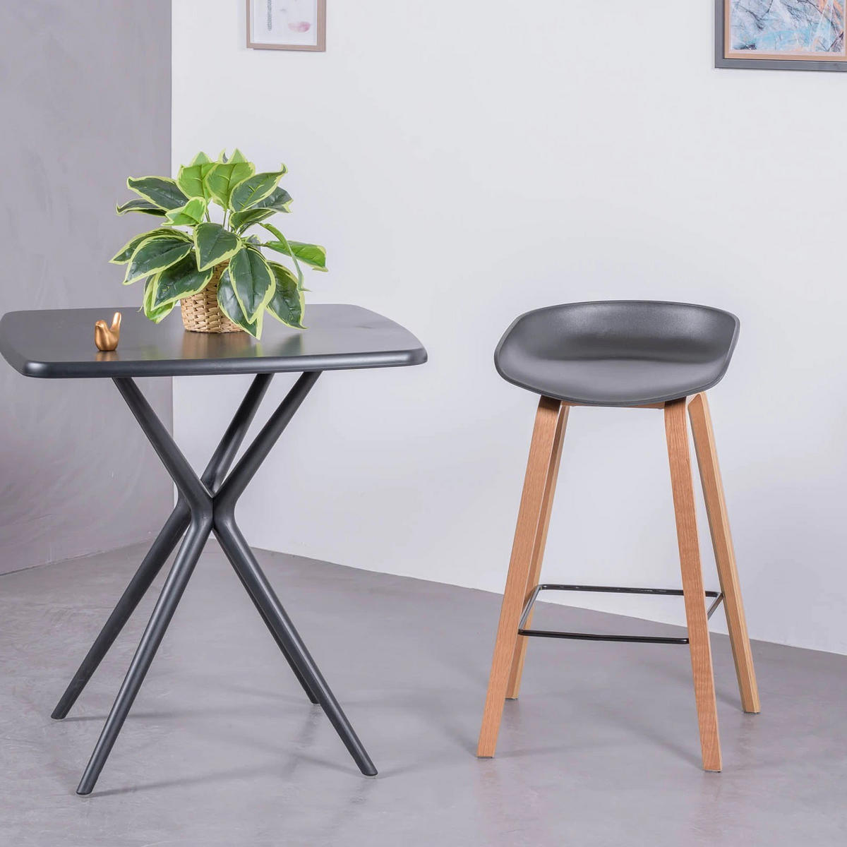 HOCKER Kunststoff Schwarz - Schwarz, Kunststoff (49/76/45cm) - Nest Dream
