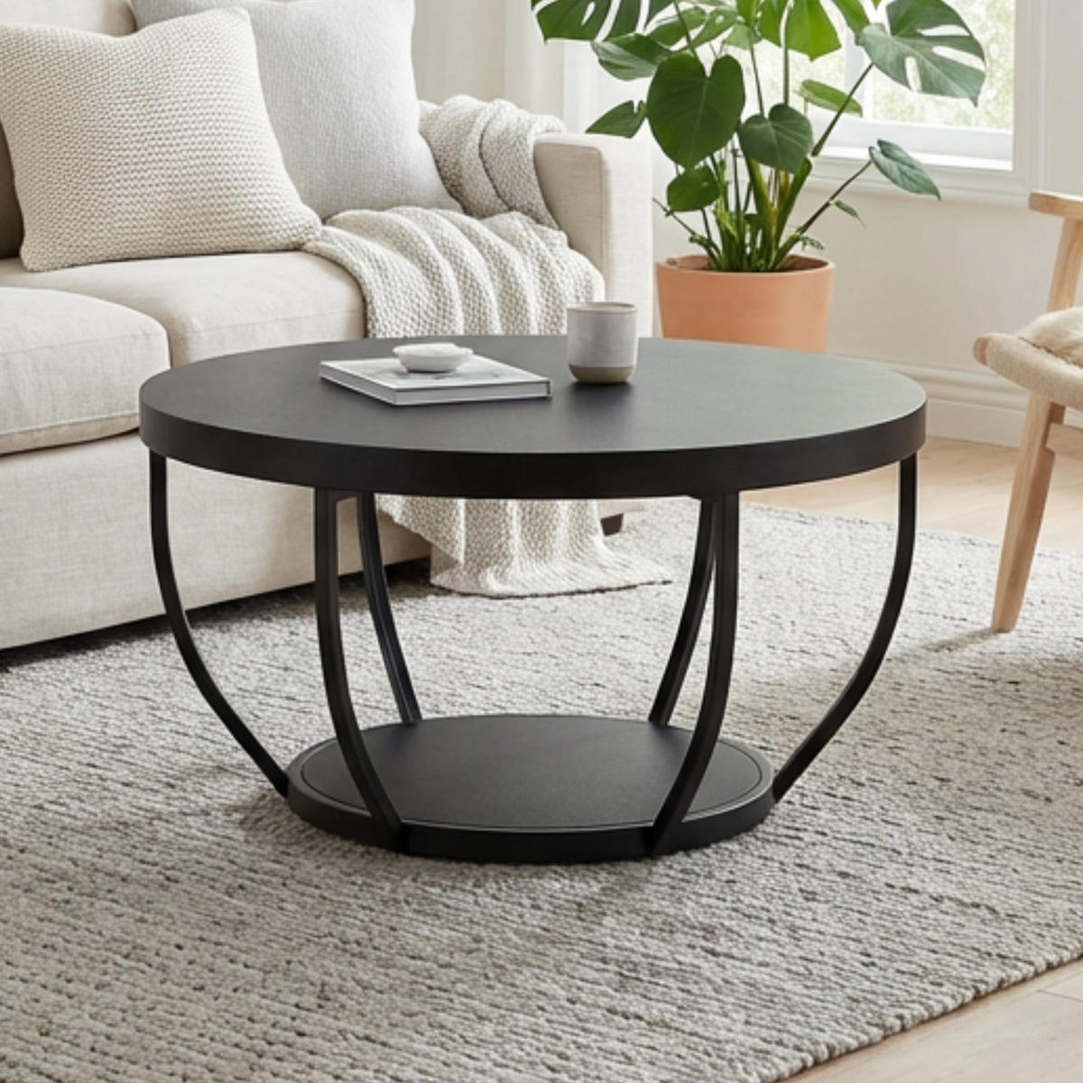 COUCHTISCH 80 cm Breite in Schwarz - Schwarz, Holzwerkstoff (80/80/45.5cm) - Home Collective