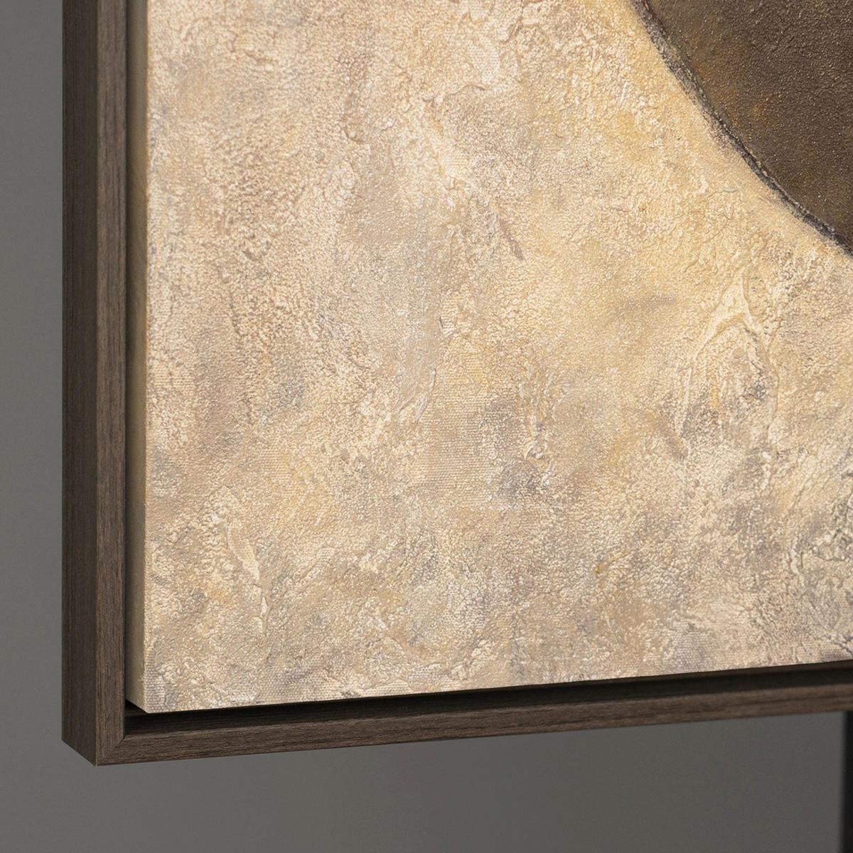 GEMÄLDE Duett der Halbkreise Schattenfugenrahmen Grau 140x100 cm - Grau, Holz (140/100cm) - YS-art gallery