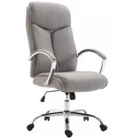 CHEFSESSEL Stoff grau - Chromfarben/Grau, Textil/Metall (65/115/73cm) - CLP