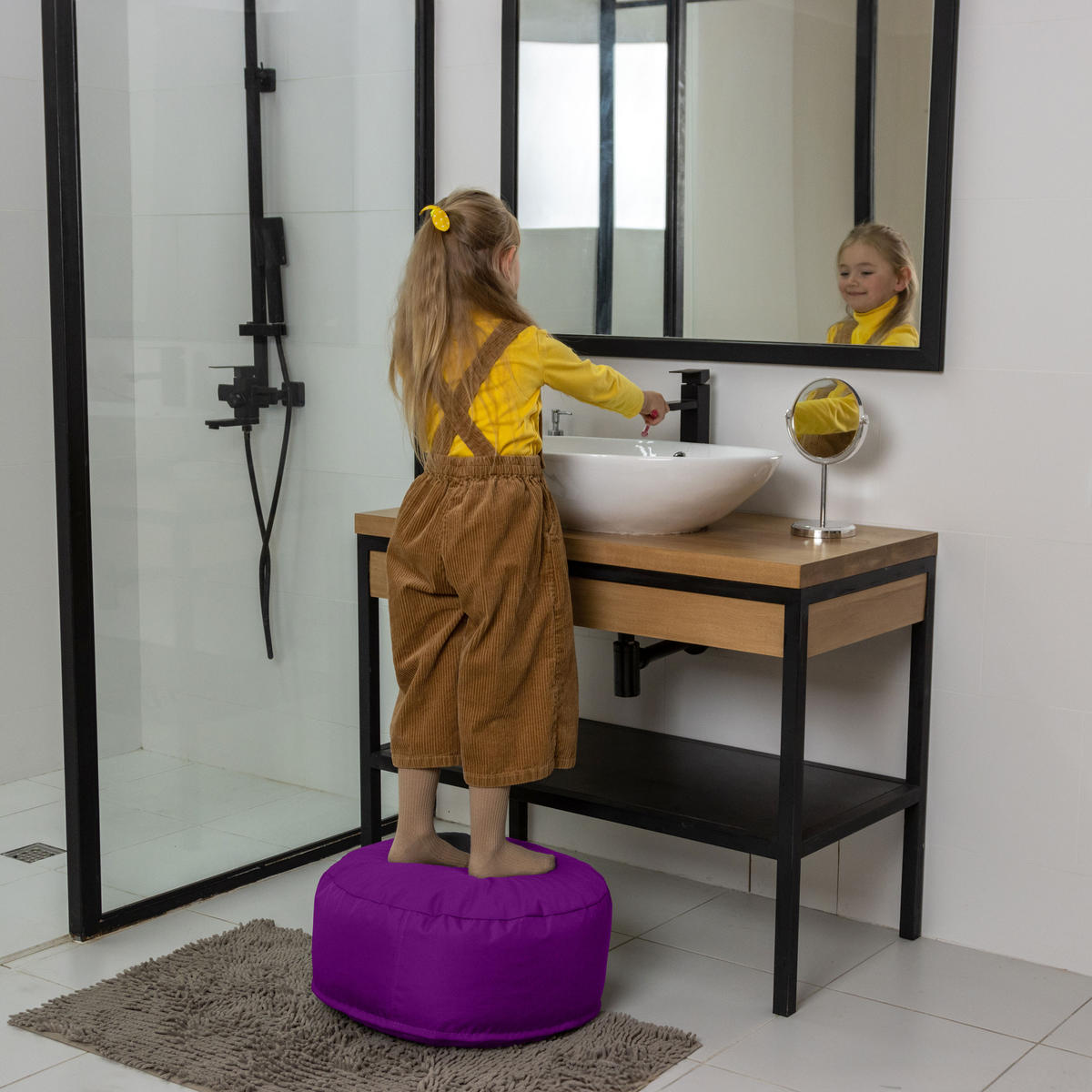 POUF M violett - Violett, Textil (500/200/500cm) - Bruni
