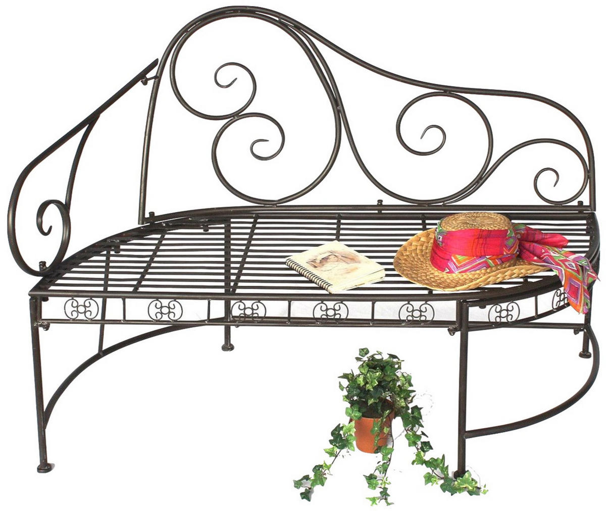 GARTENBANK aus Metall 2-Sitzer 120 cm Braun 140486 - Braun, Metall (60/95/120cm) - DanDiBo