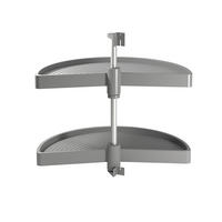 DREHPLATTEN Shelvo 1/2, für 800mm Modul, Kunststoff und Aluminium, Grau 2er-set - Grau, Kunststoff (80/55/39cm) - EMUCA